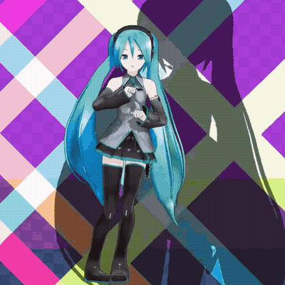 Girl With Blue Hair And Headphones GIF