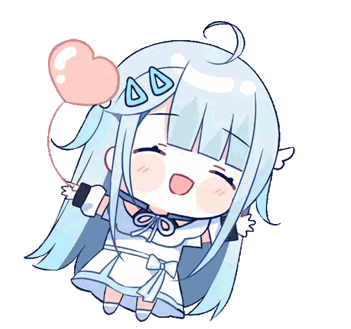 Girl With Blue Hair And Heart Sticker