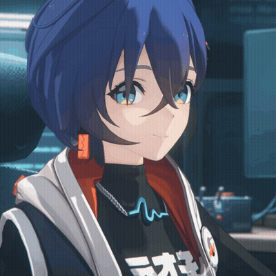 Girl With Blue Hair And N Necklace GIF
