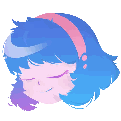 Girl With Blue Hair And Pink Headband Sticker