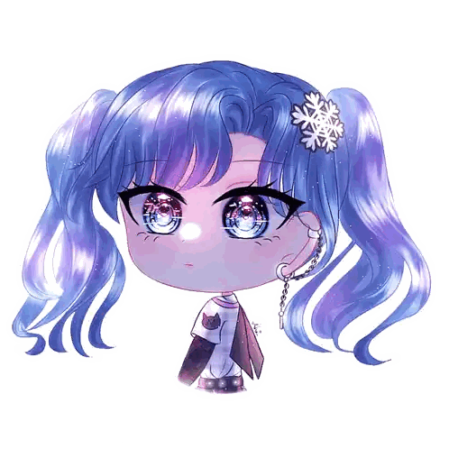 Girl With Blue Hair And Question Mark Sticker