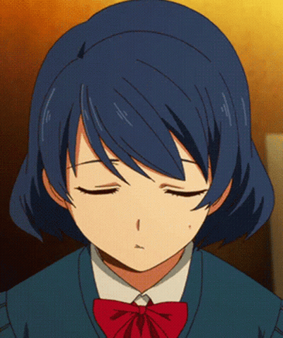 Girl With Blue Hair and Red Bow Tie