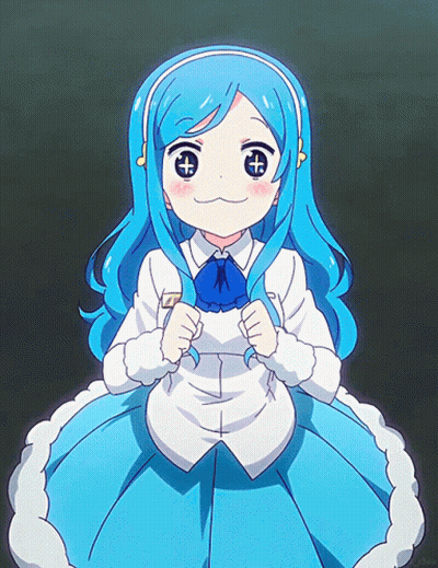 Girl With Blue Hair And White Dress GIF