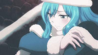 Girl With Blue Hair And White Fur Coat GIF