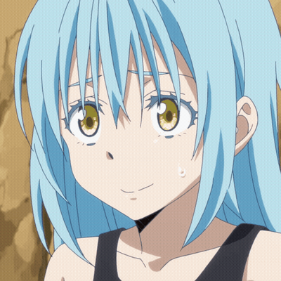 Girl With Blue Hair And Yellow Eyes Smiling GIF