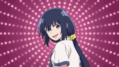 Girl With Blue Hair and Yellow Flower