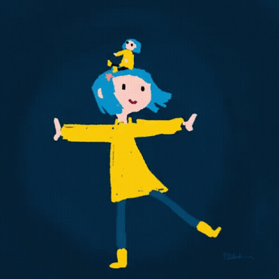Girl With Blue Hair And Yellow Jacket GIF