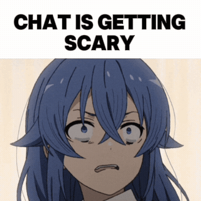 Girl With Blue Hair Chat Is Getting Scary GIF