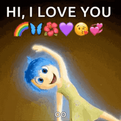 Girl With Blue Hair Doing Yoga Saying Hi I Love You GIF