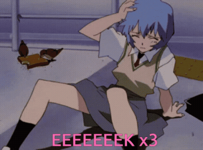 Girl With Blue Hair Eek GIF