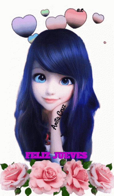 Girl With Blue Hair Feliz Jueves GIF