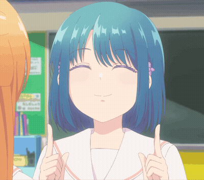 Girl With Blue Hair Giving Thumbs Up GIF