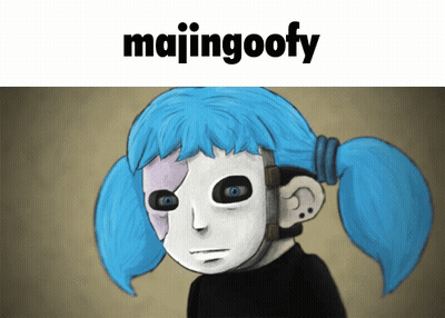 Girl With Blue Hair Majingoofy GIF