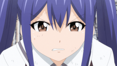 Girl With Blue Hair Making Face GIF