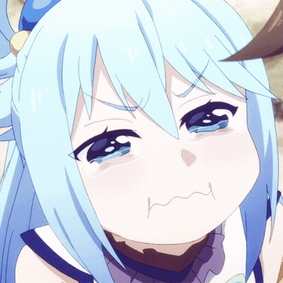 Girl With Blue Hair Making Face GIF