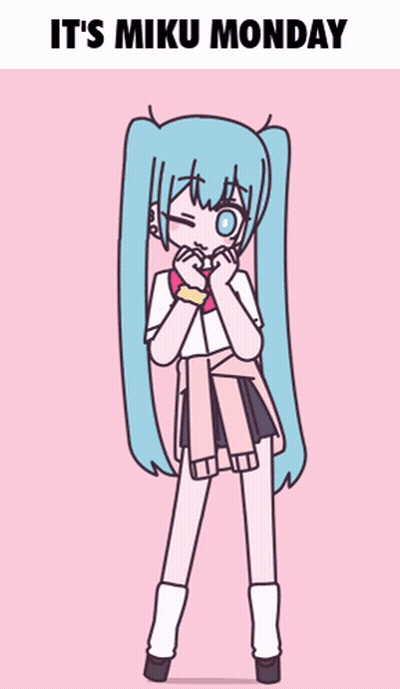 Girl With Blue Hair Miku Monday GIF