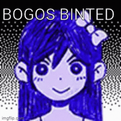 Girl With Blue Hair Saying Bogos Binted GIF