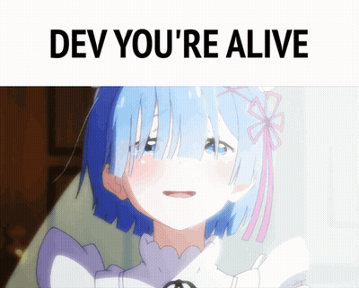 Girl With Blue Hair Saying Dev You're Alive GIF