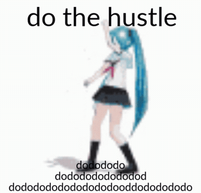 Girl With Blue Hair Saying Do The Hustle GIF