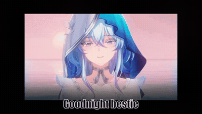 Girl With Blue Hair Saying Goodnight Bestie GIF