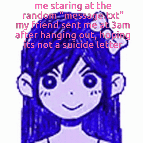 Girl With Blue Hair Saying Me Staring At Message GIF