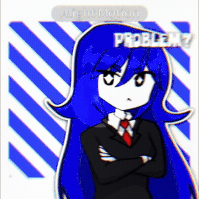 Girl With Blue Hair Saying Problem GIF