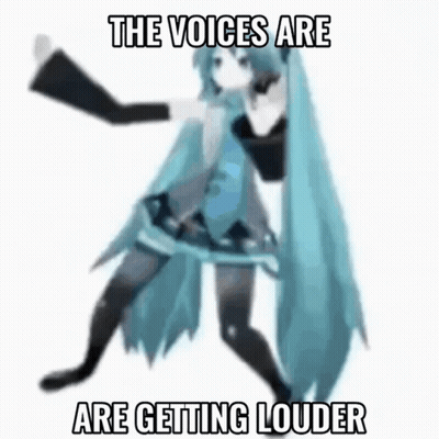 Girl With Blue Hair Saying The Voices Are Getting Louder GIF