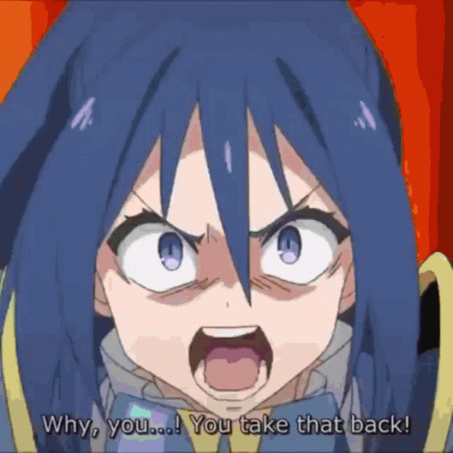 Girl With Blue Hair Saying Why Take That Back GIF