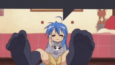 Girl With Blue Hair Talking On Phone GIF
