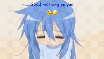 Girl With Blue Hair Yawning Good Morning Yuiyee GIF