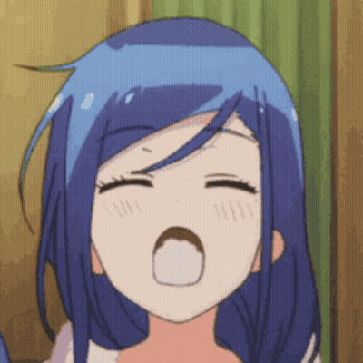 Girl With Blue Hair Yawning GIF