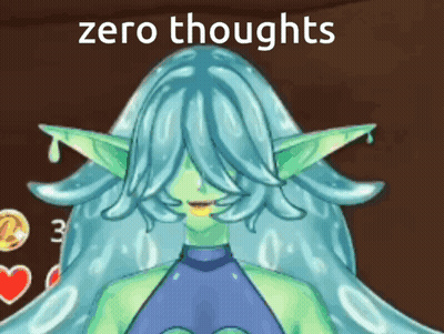 Girl With Blue Hair Zero Thoughts GIF