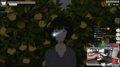 Girl With Blue Light Coming Out Of Eye GIF