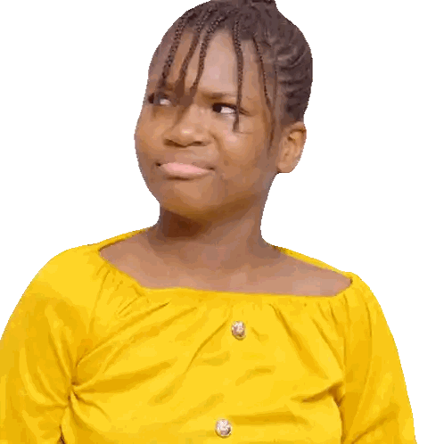 Girl With Braids Making Funny Face Sticker