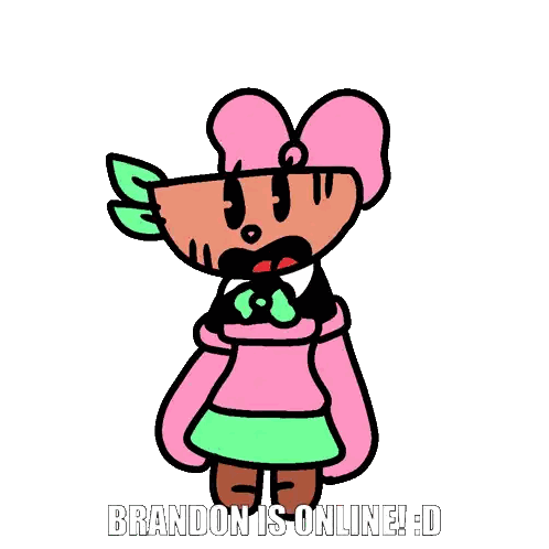 Girl With Brandon Is Online Text Sticker