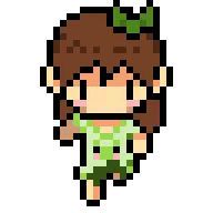 Girl With Brown Hair And Green Bow Sticker