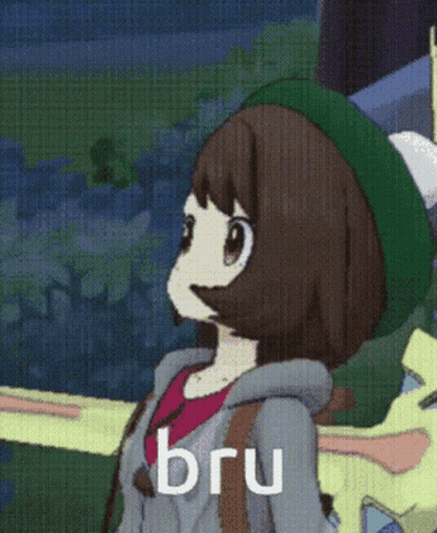 Girl With Brown Hair And Green Hat Saying Bru GIF