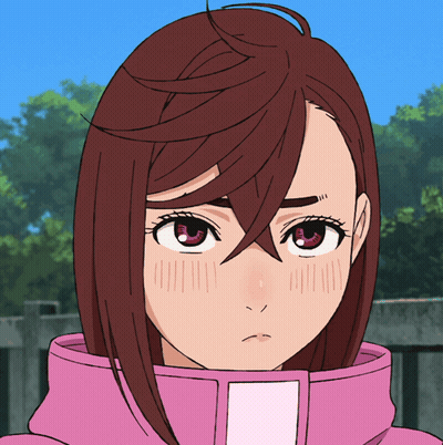 Girl With Brown Hair And Red Eyes GIF