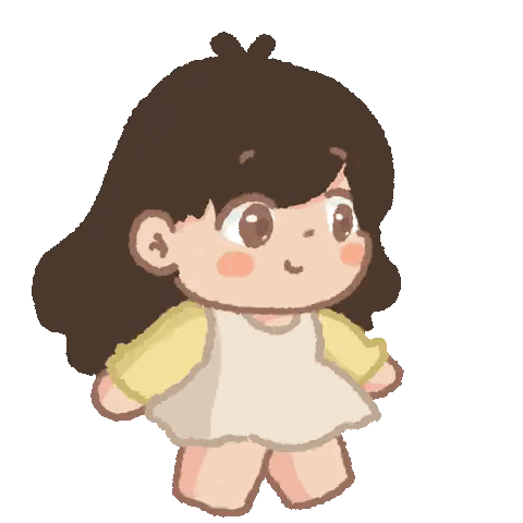 Girl With Brown Hair And White Dress Sticker
