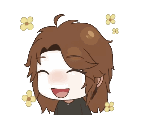 Girl With Brown Hair And Yellow Flowers Sticker