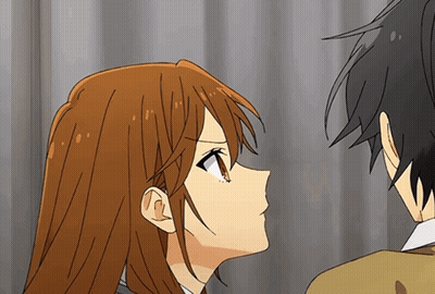 Girl With Brown Hair Looking Up GIF