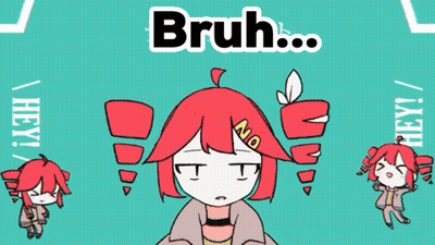 Girl With Bruh Text GIF