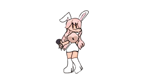 Girl With Bunny Ears And Microphone Sticker