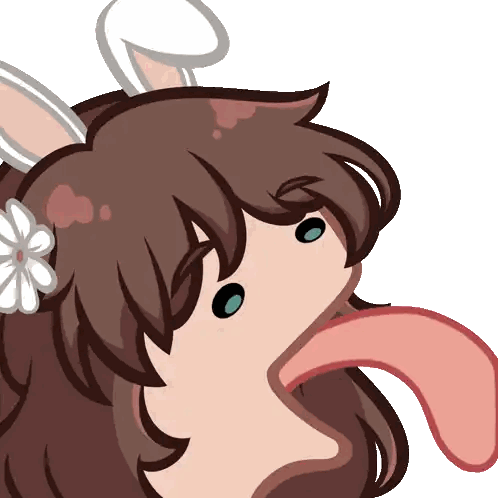 Girl With Bunny Ears And Tongue Sticker