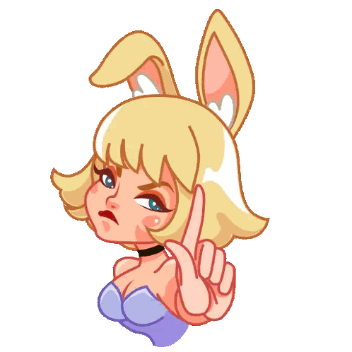 Girl With Bunny Ears Giving Thumbs Up Sticker