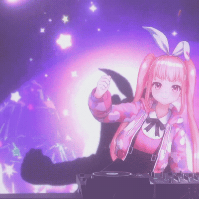 Girl With Bunny Ears In Front Of Mixer GIF