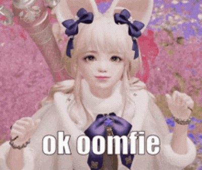 Girl With Bunny Ears In White Coat Ok Oomfie GIF