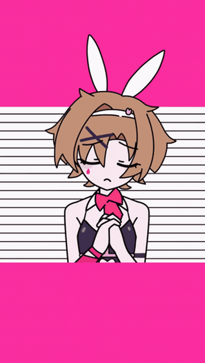 Girl With Bunny Ears Saying Down With GIF