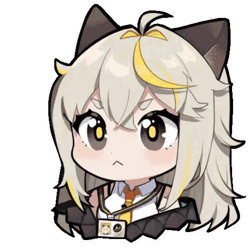 Girl With Cat Ear And Amanda Name Tag Sticker
