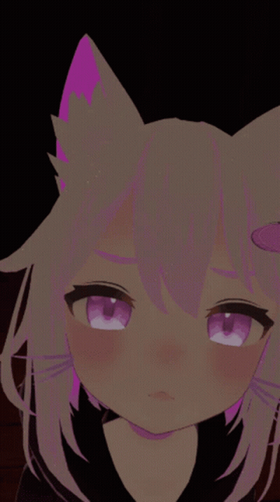 Girl With Cat Ear and Purple Eyes